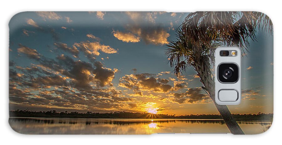 Sun Galaxy Case featuring the photograph Sunset on the Pond by Tom Claud