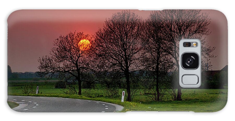 Scenics Galaxy Case featuring the photograph Sunset Over Dutch Countryside by Tjarko Evenboer / The Netherlands