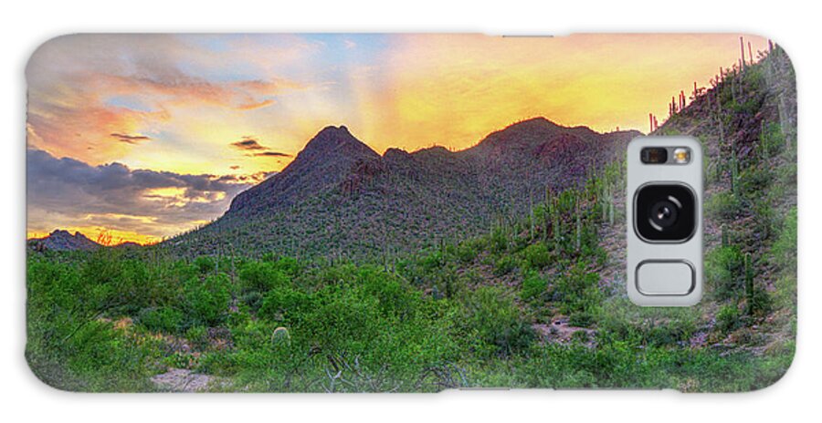 Sunset Galaxy Case featuring the photograph Sunset over the Tucson Mountains, Arizona by Chance Kafka