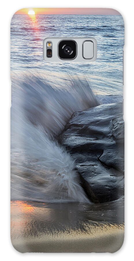 Beach Galaxy Case featuring the photograph Sunset Sprays by Aaron Burrows