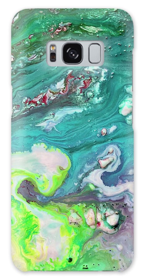 Blue Galaxy Case featuring the painting Sunset Surf by Kasha Ritter
