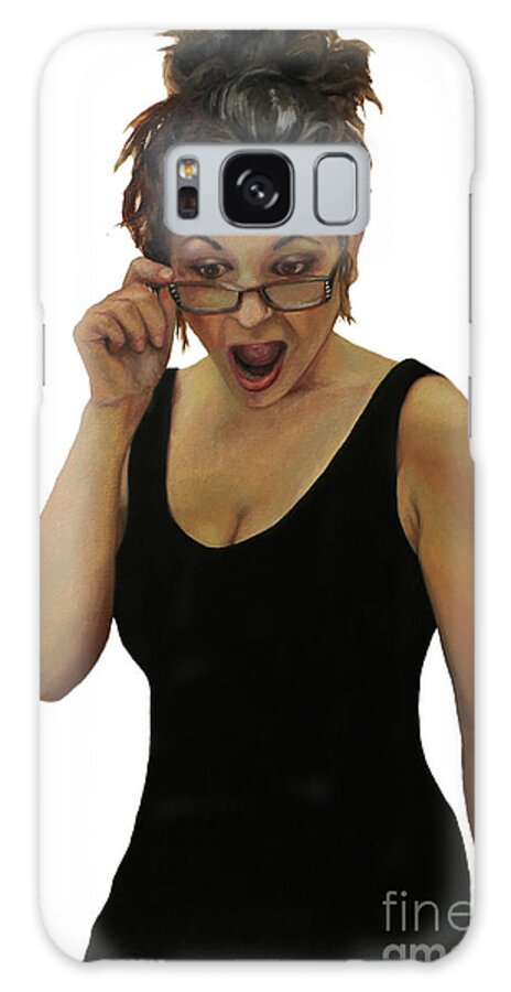 Expressive Art Galaxy Case featuring the painting Surprise in the Bathroom by Terri Meyer