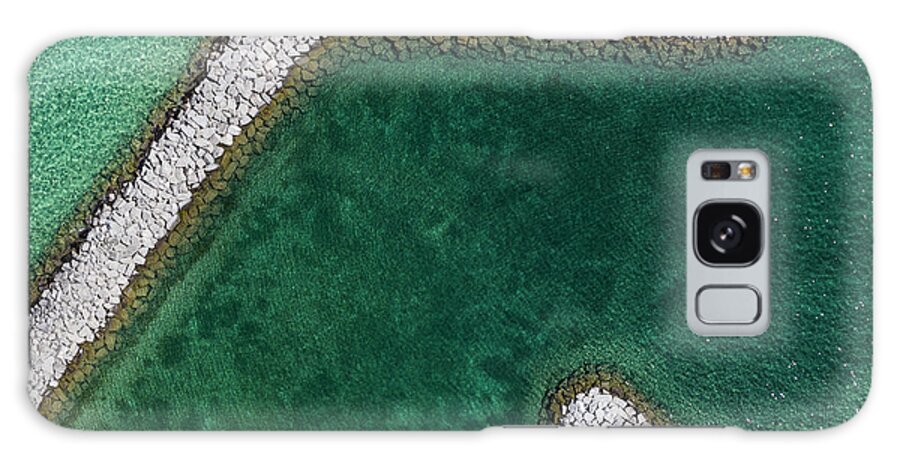 Suttons Bay Galaxy Case featuring the photograph Suttons Bay Harbor Aerial by Twenty Two North Photography