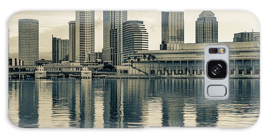 America Galaxy Case featuring the photograph Tampa Skyline Sepia Architecture on the Bay by Gregory Ballos