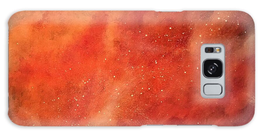 Orange Galaxy S8 Case featuring the painting Tangerine Nebula Cloud by Esperanza Creeger