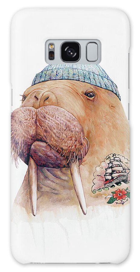 Tattoo Galaxy Case featuring the painting Tattooed Walrus by Animal Crew