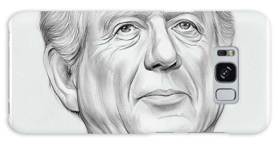 Ted Koppel Galaxy Case featuring the drawing Ted Koppel by Greg Joens
