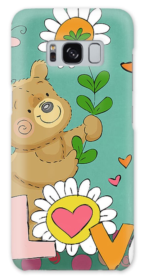 Teddy Bear Love Galaxy Case featuring the painting Teddy Bear Love by Valarie Wade