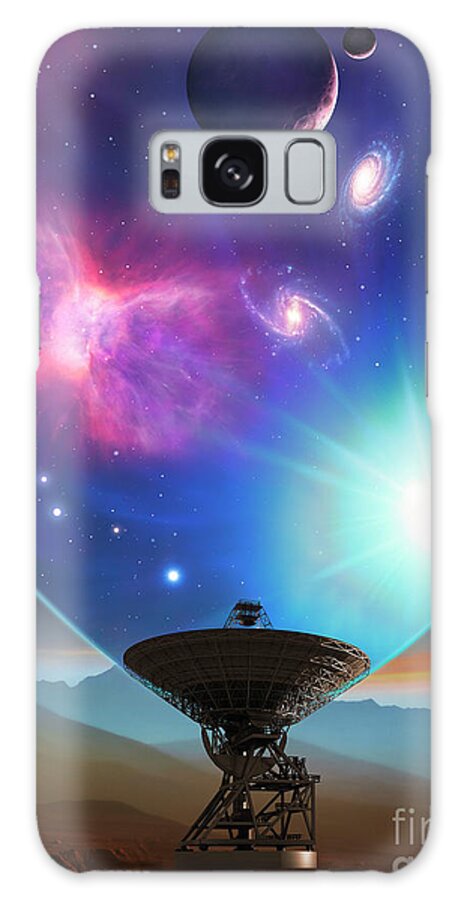 Telescope Galaxy Case featuring the photograph Telescope Viewing The Universe by Mark Garlick/science Photo Library