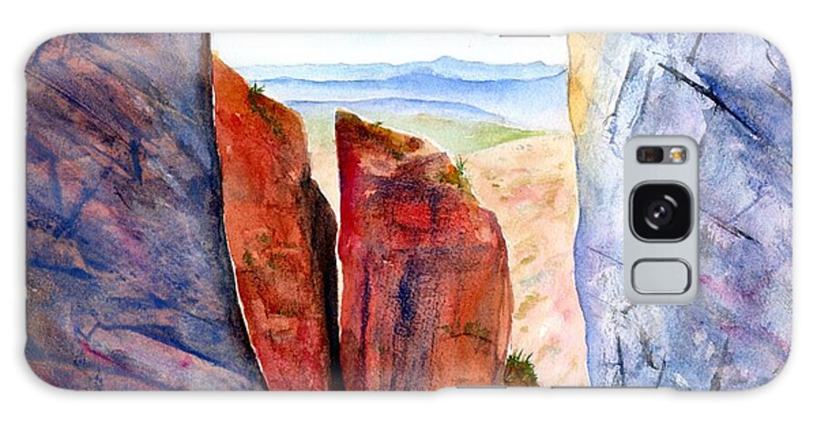 Big Bend Galaxy Case featuring the painting Texas Big Bend Window Trail Pour Off by Carlin Blahnik CarlinArtWatercolor