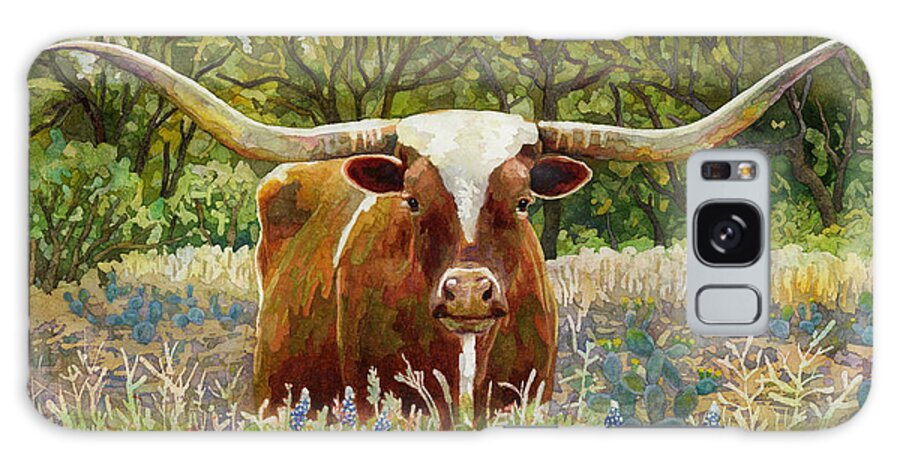 Longhorn Galaxy Case featuring the painting Texas Longhorn by Hailey E Herrera