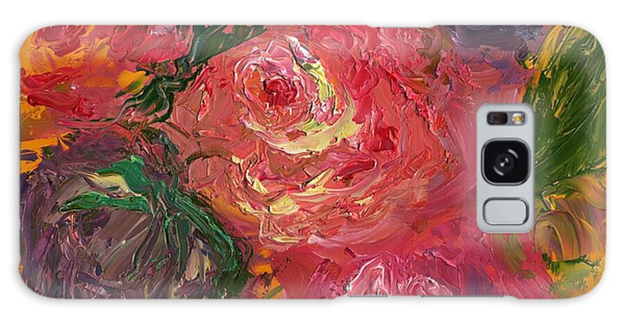 Rose Galaxy Case featuring the painting Textured Rose by Susan Hensel