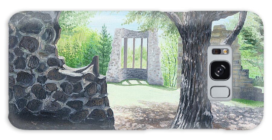 Abby Ruins Galaxy Case featuring the painting The Abby Ruins, Mackenzie King Estate by Kevin Dodds