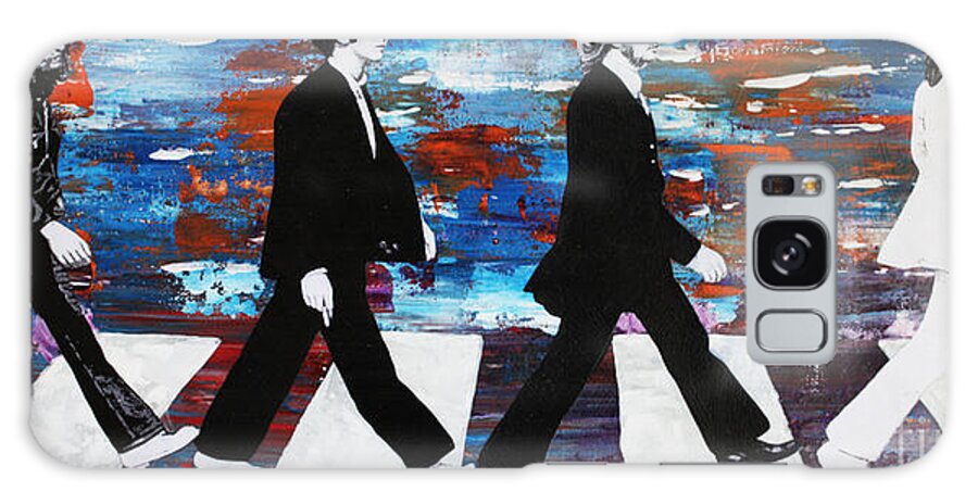 Beatles Galaxy Case featuring the painting The Beatles Group Abbey Road by Kathleen Artist PRO