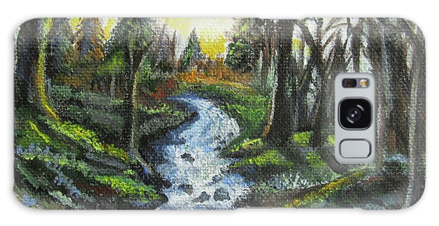 Brook Galaxy Case featuring the painting The Creek at Twilight by Jean Batzell Fitzgerald