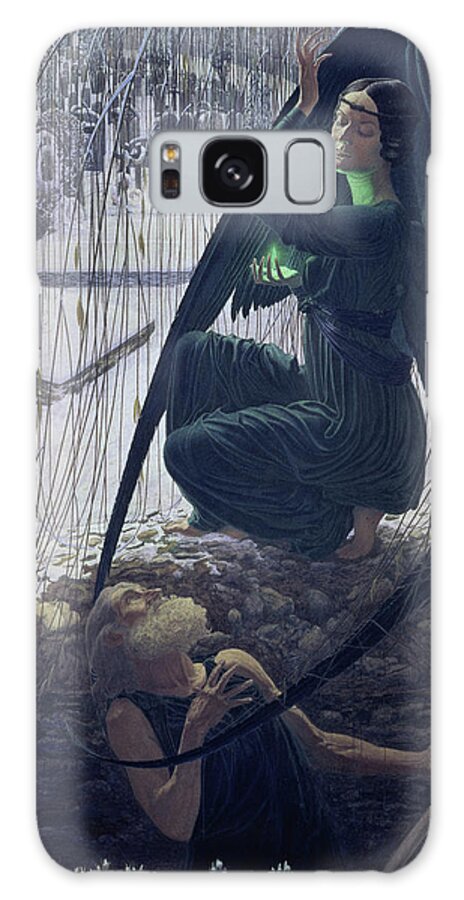 1158 Galaxy Case featuring the drawing The Death Of A Grave-digger By Carlos by Artist - Carlos Schwabe