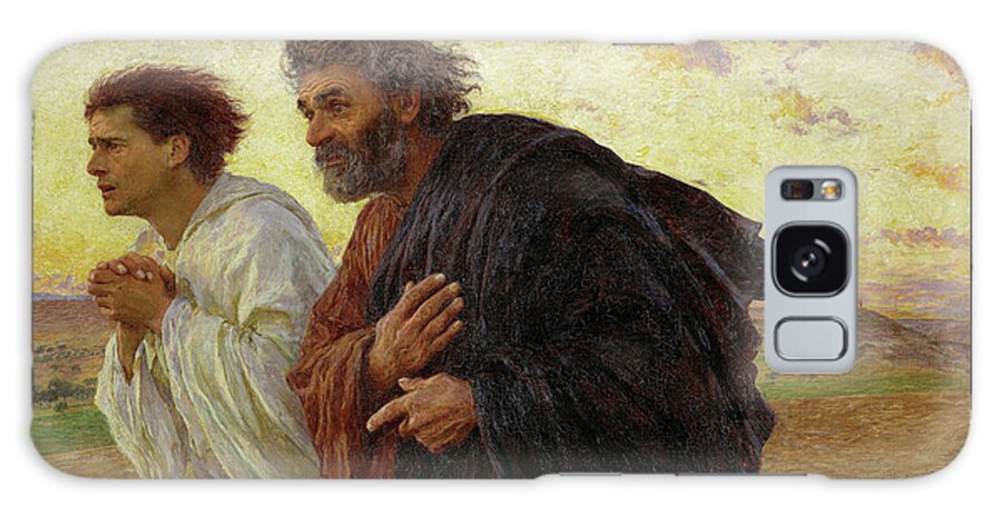 Eugene Burnand Galaxy Case featuring the painting The Disciples Peter and John running to the tomb on the morning of the Resurrection, 1898 by Eugene Burnand