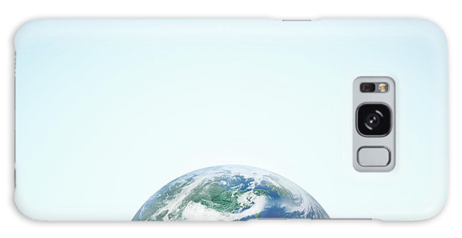 Globe Galaxy Case featuring the photograph The Earth, Computer Graphic, Blue by Vgl/amanaimagesrf