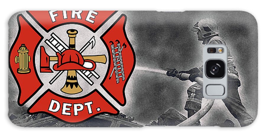 First Responder Galaxy Case featuring the digital art The Firefighter by Pheasant Run Gallery