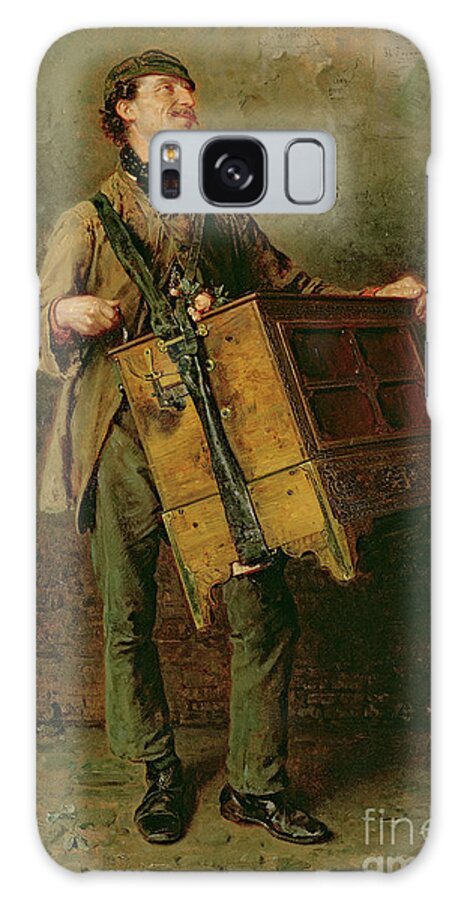 Happiness Galaxy Case featuring the painting The Hurdy-gurdy Man, 1869 by Ludwig Knaus