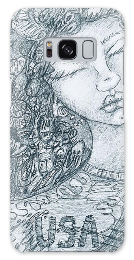  Galaxy S8 Case featuring the drawing The Immigrant Heart by Judy Henninger