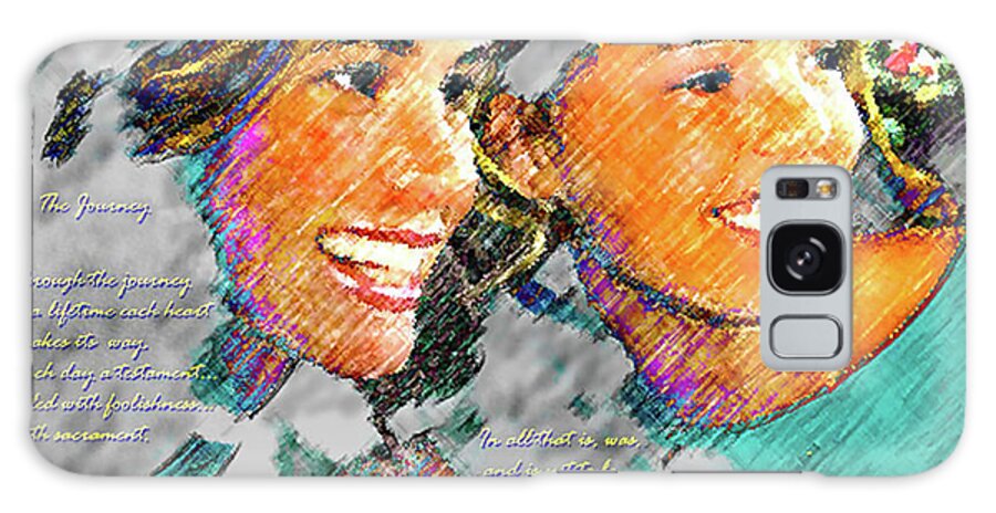 Journey Galaxy Case featuring the painting The Journey- 2 Friends by Bonnie Marie