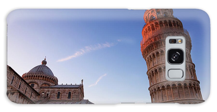 Outdoors Galaxy Case featuring the photograph The Leaning Tower Of Pisa And Duomo At by Martin Child