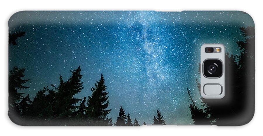 Magic Galaxy Case featuring the photograph The Milky Way Rises Over The Pine Trees by Andrey Prokhorov