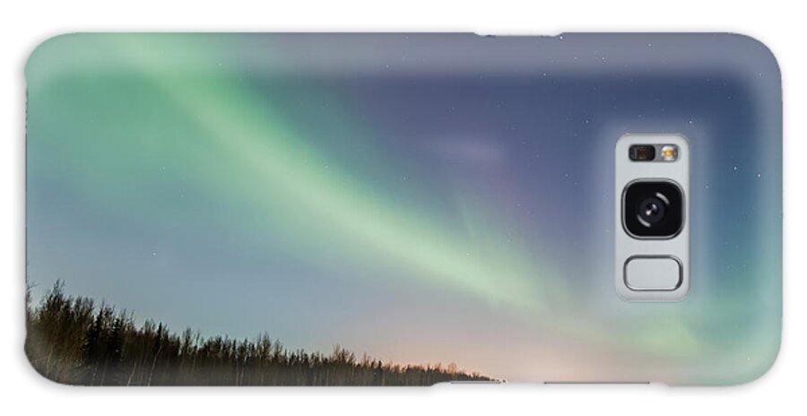 Snow Galaxy Case featuring the photograph The Northern Lights In The Sky Above by Kevin Smith / Design Pics