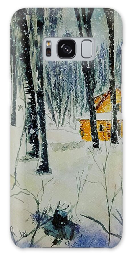 Cabin Galaxy Case featuring the painting The Retreat by Ann Frederick