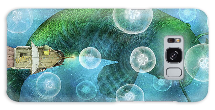 Fish Galaxy Case featuring the drawing The Sea of Moon Jellies by Eric Fan