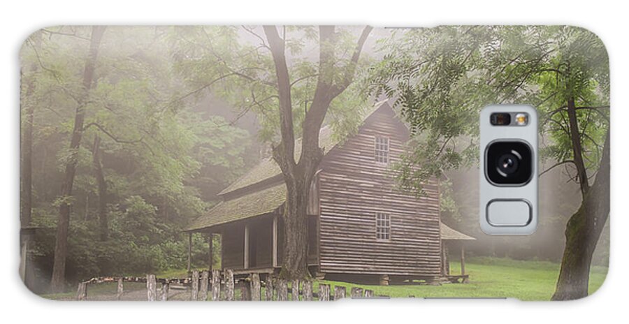 Cades Cove Galaxy Case featuring the photograph The Tipton Place on a Foggy Morning by Marcy Wielfaert