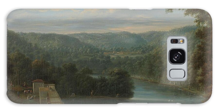 Canvas Galaxy Case featuring the painting The Water Reservoirs, the so-called Bends, in Belgrade Forest. The water reservoirs, known as the... by Johann Christian Vollerdt