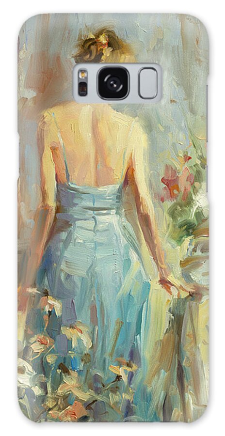 Woman Galaxy Case featuring the painting Thoughtful by Steve Henderson