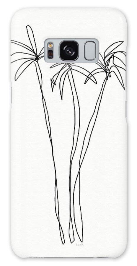 Trees Galaxy Case featuring the drawing Three Tall Palm Trees- Art by Linda Woods by Linda Woods