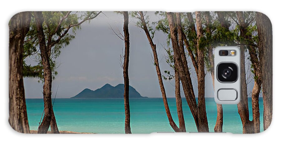Tranquility Galaxy Case featuring the photograph Through The Trees....waimanalo Beach by Photos By Naomi Hayes Of Island Memories Photography