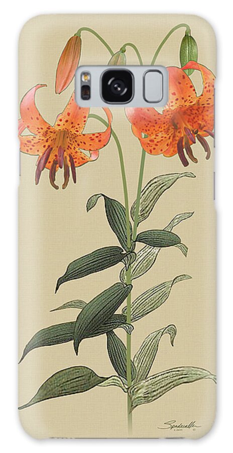 Flower Galaxy Case featuring the digital art Tiger Tiger Burning Bright by M Spadecaller