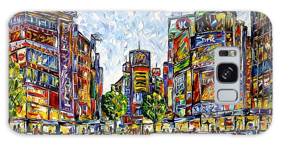 Tokyo Abstract Galaxy Case featuring the painting Tokyo by Mirek Kuzniar