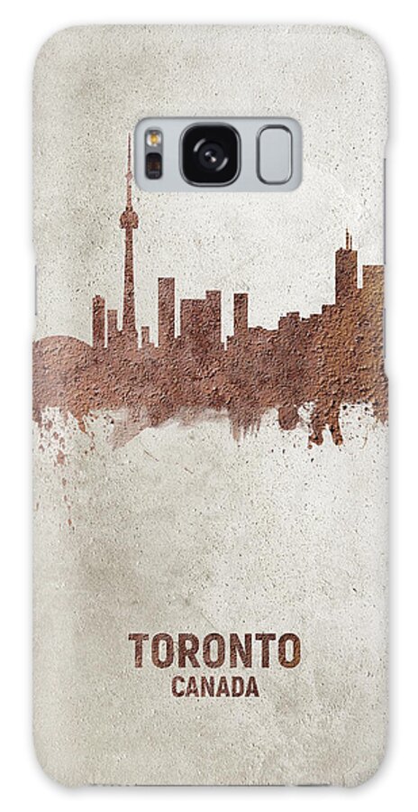 Toronto Galaxy Case featuring the digital art Toronto Canada Rust Skyline by Michael Tompsett