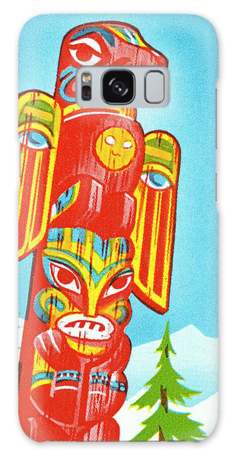 Alaska Galaxy Case featuring the drawing Totum Pole by CSA Images
