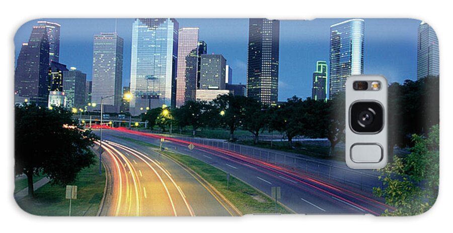 Grass Galaxy Case featuring the photograph Traffic On The Road At Night, Allen by Medioimages/photodisc