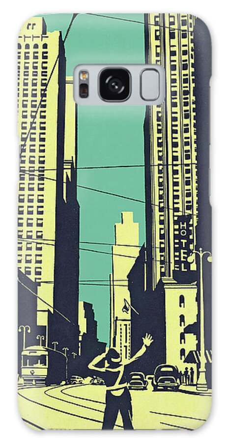 Action Galaxy Case featuring the drawing Traffic Police on a City Street by CSA Images
