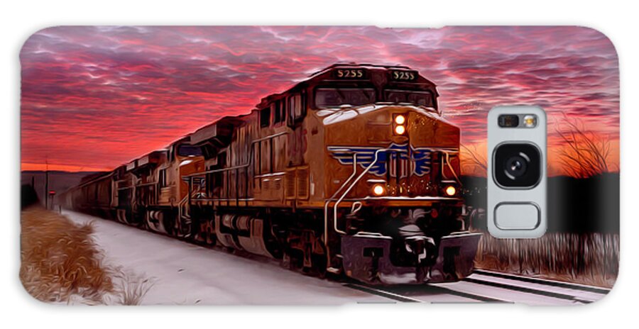 Train Galaxy Case featuring the digital art Train Engine Painting by Sandra J's