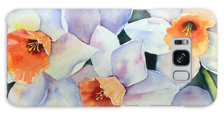 Daffodil Galaxy Case featuring the painting Trio of White by Beth Fontenot