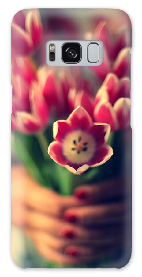 Child Galaxy Case featuring the photograph Tulips In Woman Hands by Photo By Ira Heuvelman-dobrolyubova