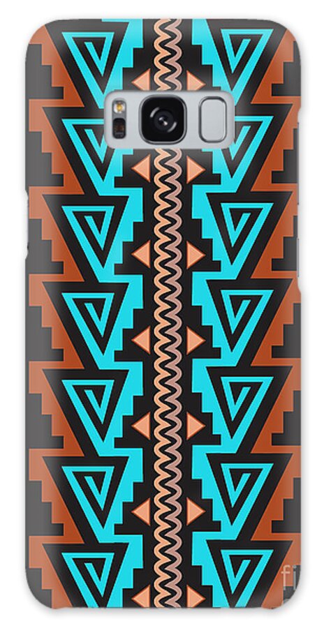 Native American Inspired Galaxy Case featuring the digital art Turquoise Triangle pattern by Shelley Myers