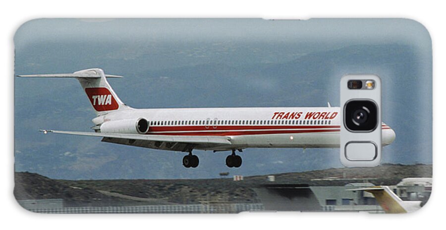 Trans World Airlines Galaxy Case featuring the photograph TWA MD-80 Landing at Los Angeles by Erik Simonsen