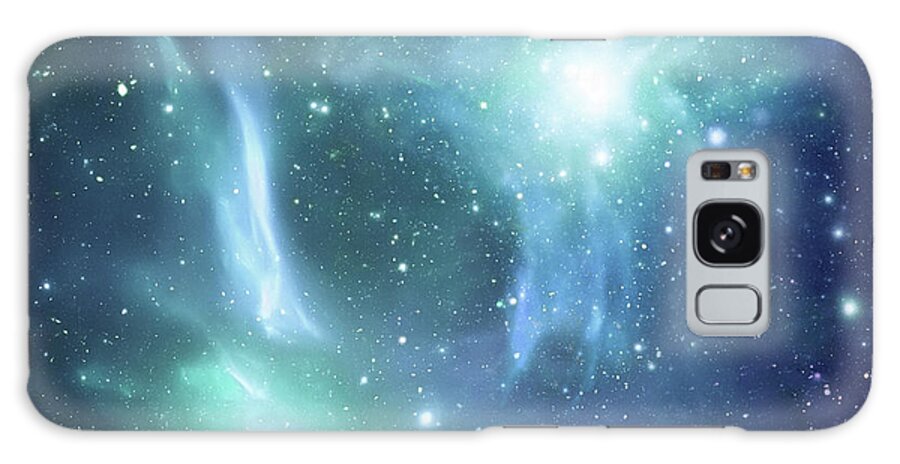 Constellation Galaxy Case featuring the photograph Two Cyan Space Galaxy by Sololos