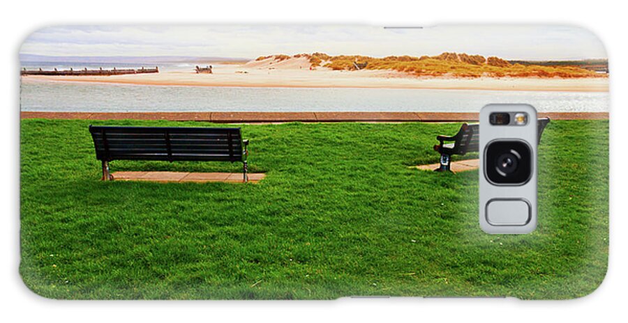 Scenics Galaxy Case featuring the photograph Two Empty Benches At Lossiemouth by Diane Macdonald