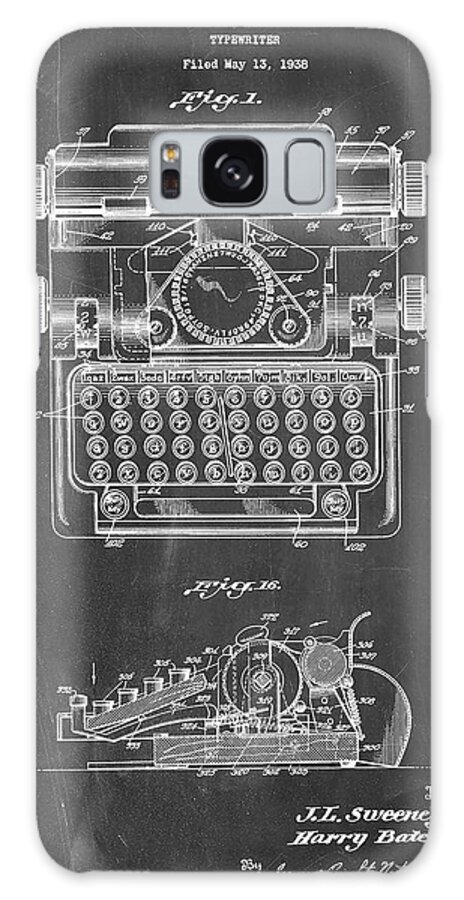 Typewriter Ch Galaxy Case featuring the digital art Typewriter Ch by Cole Borders